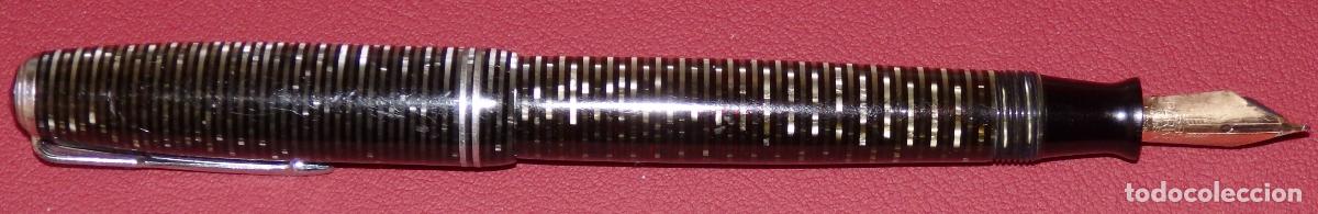 Plumas estilogr&aacute;ficas antiguas: PLUMA PARKER VACUMATIC CON PLUMIN 14K 585 CELULOIDE - Foto 1
