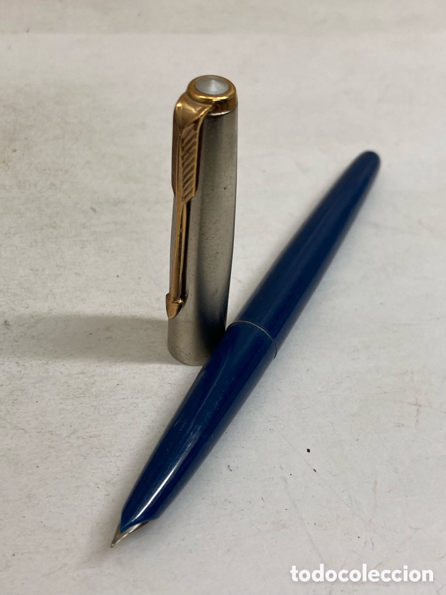 Plumas estilogr&aacute;ficas antiguas: Pluma Soffer 23 cuerpo celuloide azul /PLUMA19-5 - Foto 1