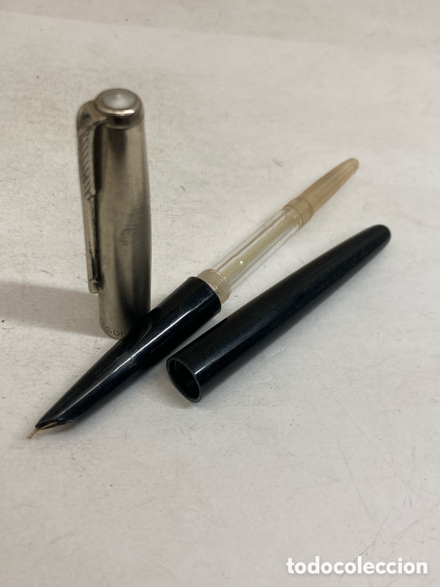 Plumas estilogr&aacute;ficas antiguas: Pluma Soffer 22 cuerpo celuloide negro /PLUMA19-4 - Foto 4