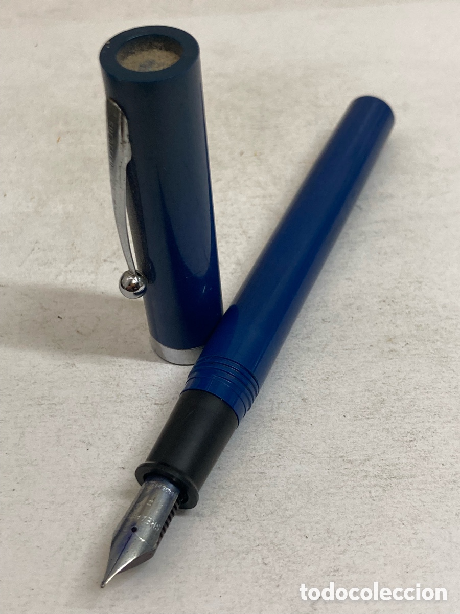 Plumas estilogr&aacute;ficas antiguas: Pluma Sheaffer cuerpo celuloide azul /PLUMA19-1 - Foto 2