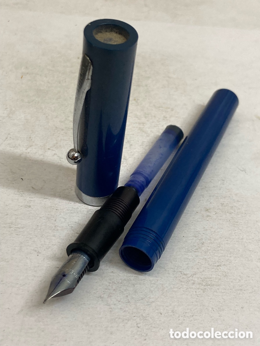 Plumas estilogr&aacute;ficas antiguas: Pluma Sheaffer cuerpo celuloide azul /PLUMA19-1 - Foto 3