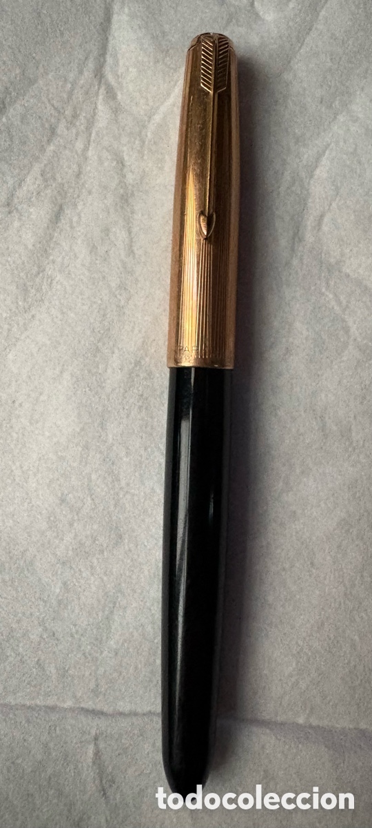 Stylos-plume anciens: (L258) Parker 51 Aerometric Custom - Capuch&oacute;n 1/10 12K Gold Filled - A&ntilde;os 50 - Estuche Original
