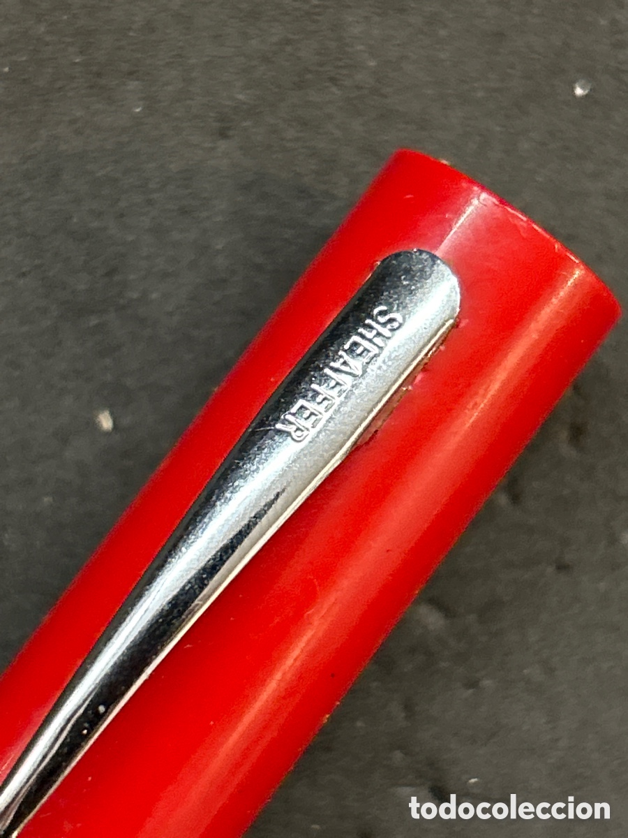 Plumas estilogr&aacute;ficas antiguas: Pluma Sheaffer baquelita roja - Foto 2