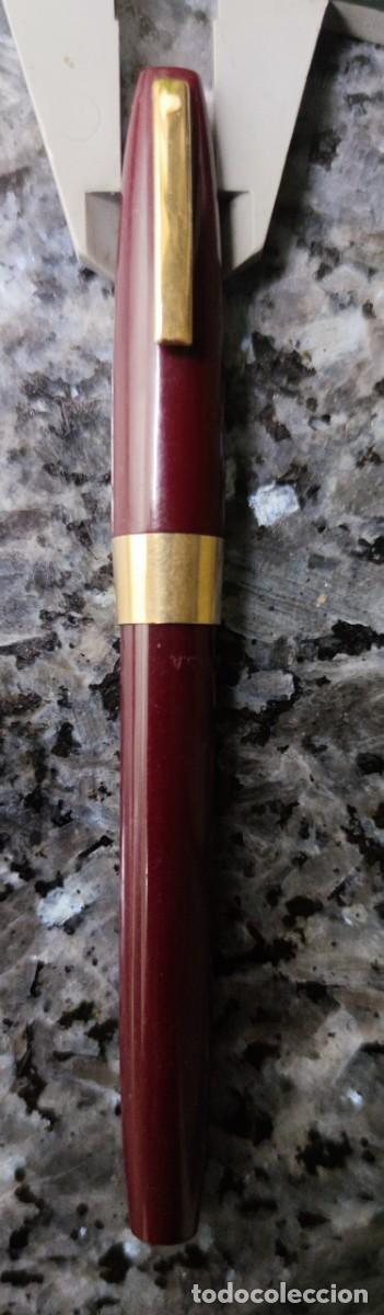 Plumas estilogr&aacute;ficas antiguas: Sheaffer granate vintage. Plum&iacute;n de 14k - Foto 1