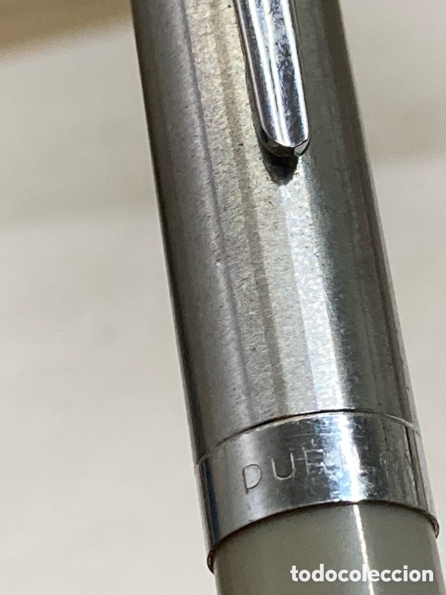 Plumas estilogr&aacute;ficas antiguas: Pluma Durilon cuerpo celuloide gris /PLUMA19-11 - Foto 4