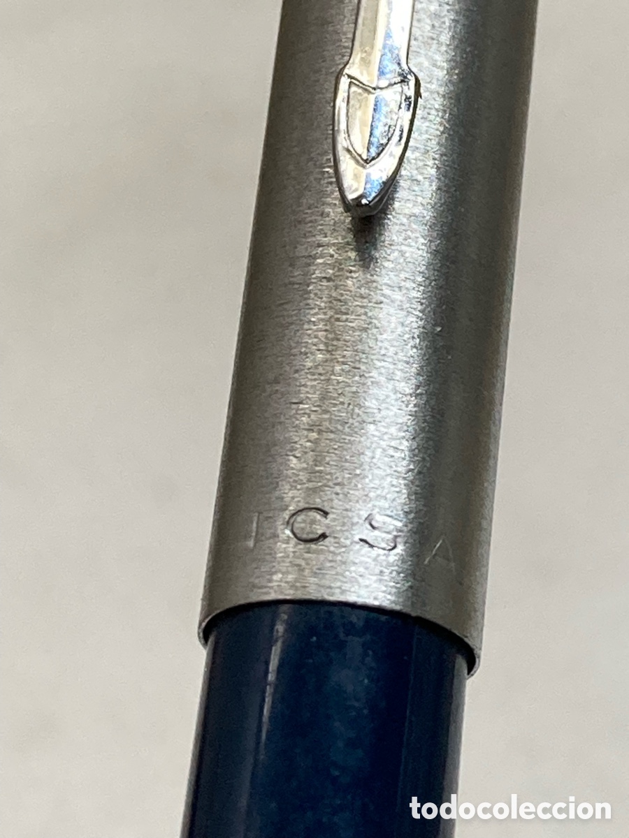 Plumas estilogr&aacute;ficas antiguas: Pluma CSA cuerpo celuloide azul /PLUMA19-11 - Foto 3