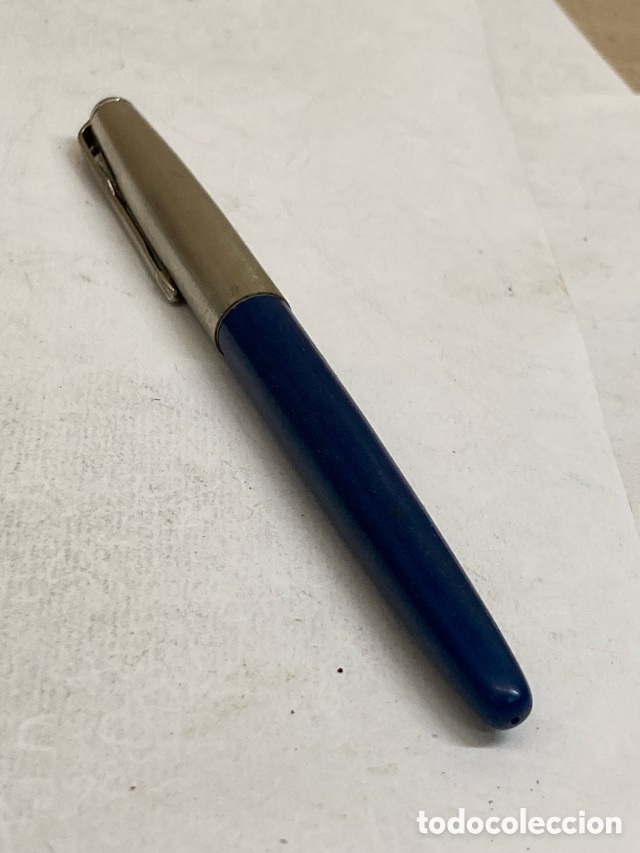 Plumas estilogr&aacute;ficas antiguas: Pluma Soffer 22 cuerpo celuloide azul /PLUMA19-10 - Foto 1