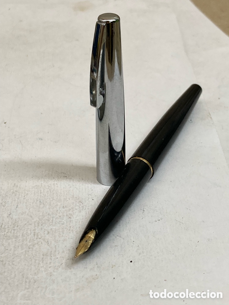 Plumas estilogr&aacute;ficas antiguas: Pluma Sheaffer cuerpo Celuloide negro - Foto 2