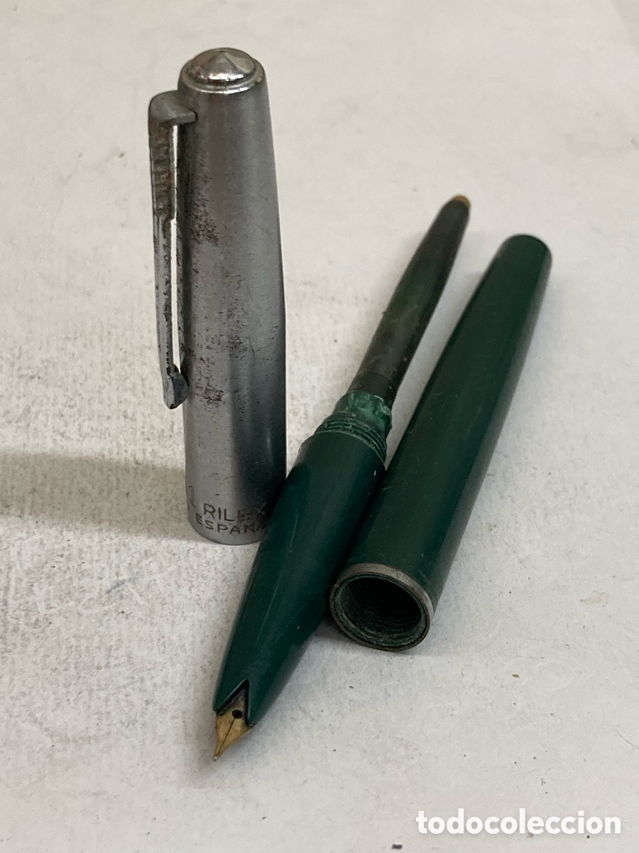 Plumas estilogr&aacute;ficas antiguas: Pluma Tripex 61 cuerpo celuloide verde /PLUMA19-9 - Foto 2