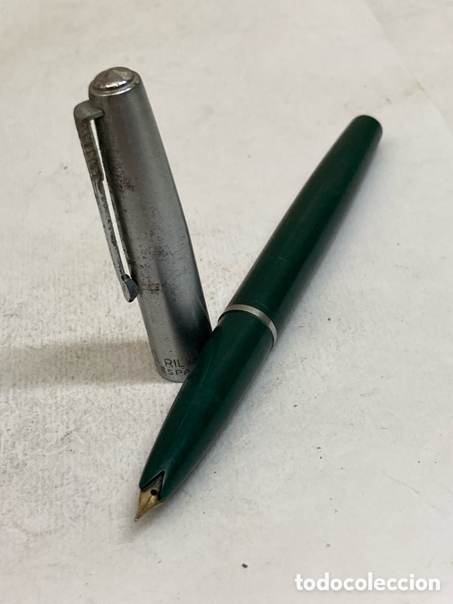 Plumas estilogr&aacute;ficas antiguas: Pluma Tripex 61 cuerpo celuloide verde /PLUMA19-9 - Foto 3