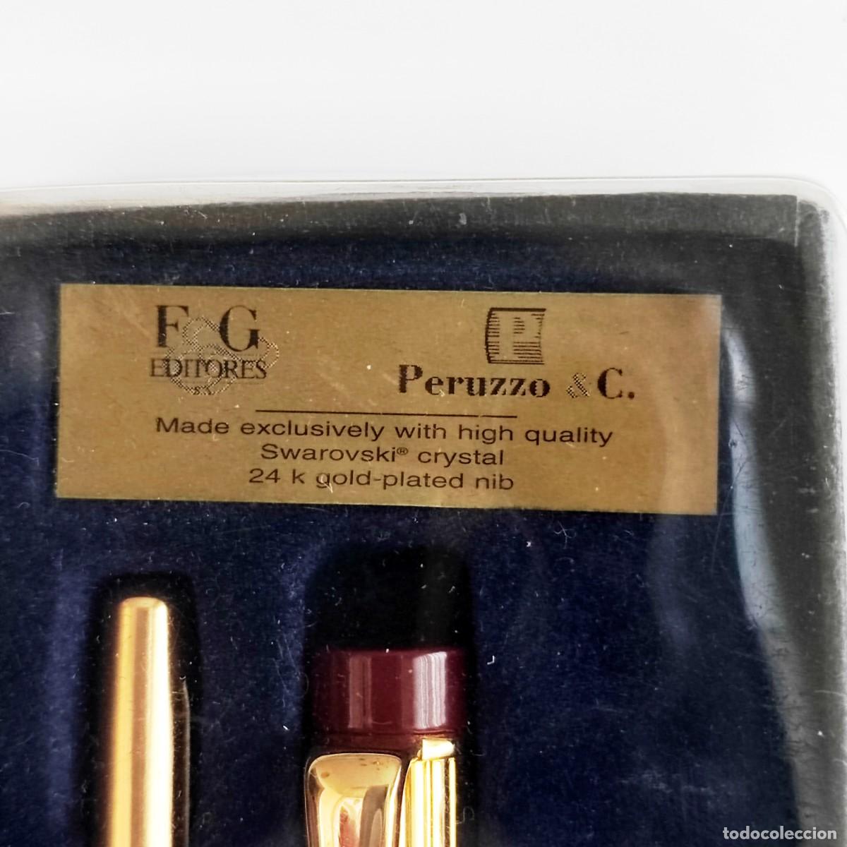Plumas estilogr&aacute;ficas antiguas: Pluma dorada marca PERUZZO&C - Foto 3