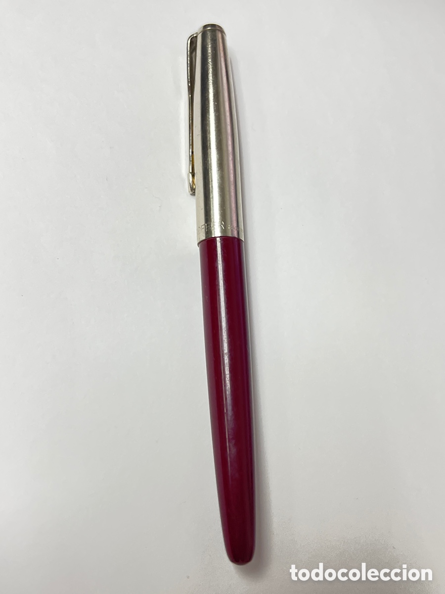 Plumas estilogr&aacute;ficas antiguas: Pluma SOFFER 22 de cuerpo celuloide rojo /PLUMA19-6 - Foto 1