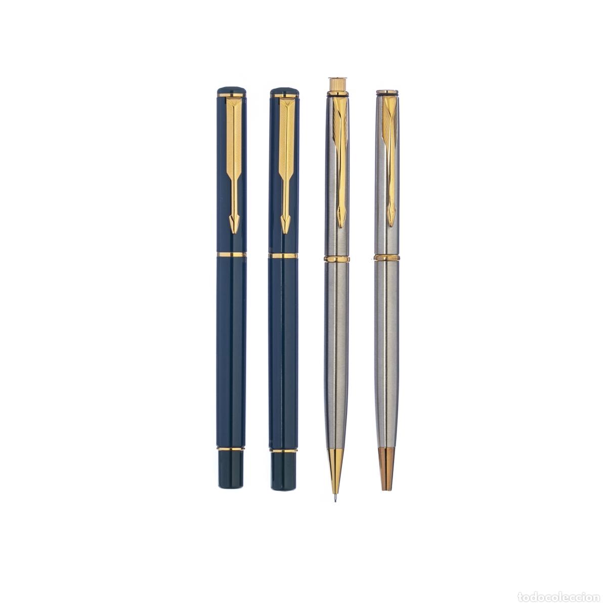 Plumas estilogr&aacute;ficas antiguas: CUATRO PLUMAS PARKER - CHAPADO EN ORO - Foto 1