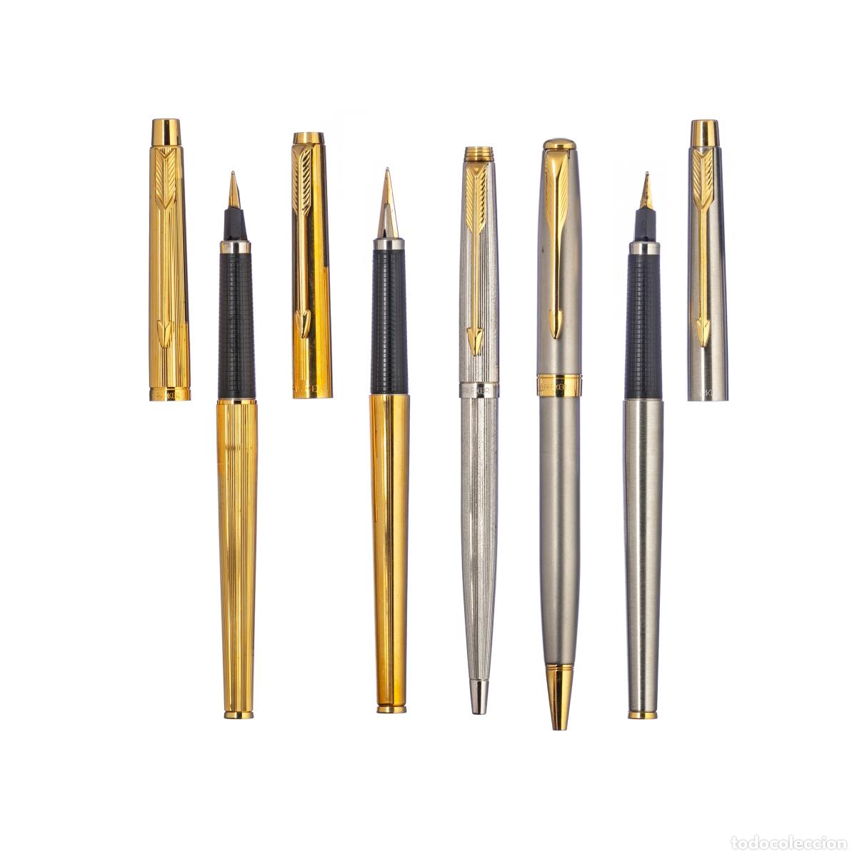 Plumas estilogr&aacute;ficas antiguas: CINCO PLUMAS PARKER - CHAPADO EN ORO - Foto 1