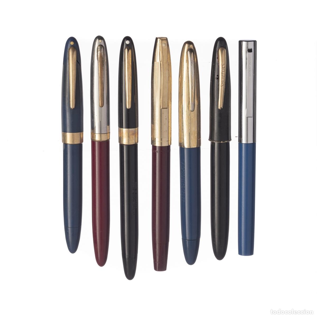 Plumas estilogr&aacute;ficas antiguas: SEIS PLUMAS SHEAFFER VINTAGE - ORO - Foto 1