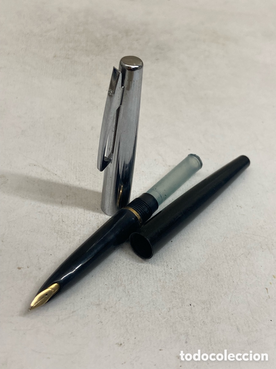 Plumas estilogr&aacute;ficas antiguas: Pluma Sheaffer cuerpo celuloide negro/PLUMA19-13 - Foto 3