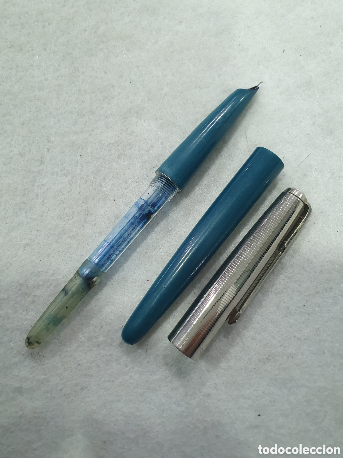Plumas estilogr&aacute;ficas antiguas: Estilografica Soffer azul. (L127) - Foto 4