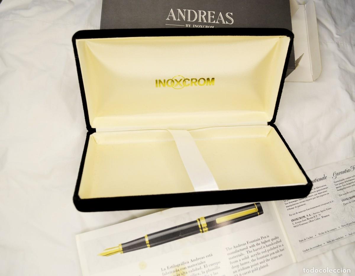 Plumas estilogr&aacute;ficas antiguas: INOXCOM ESTUCHE PLUMA ANDREAS. NUEVA. - Foto 1