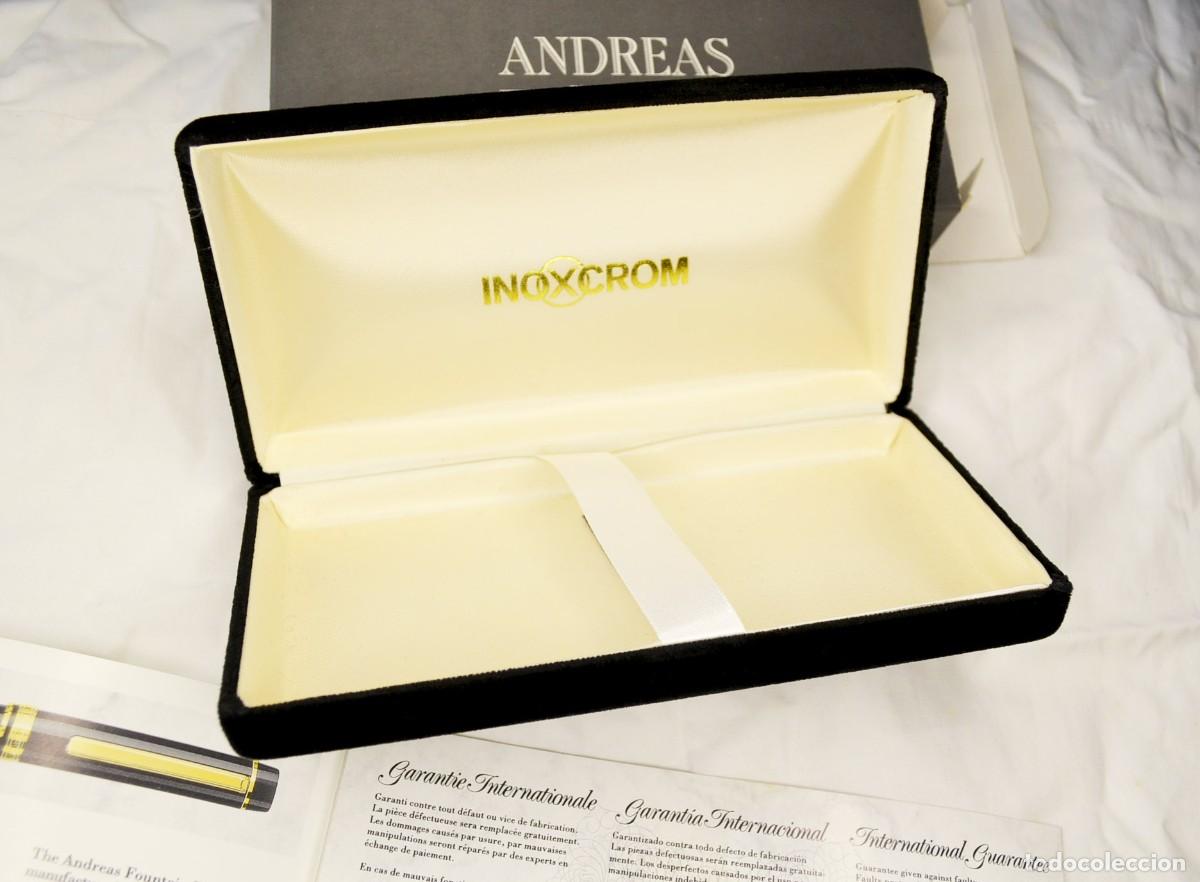 Plumas estilogr&aacute;ficas antiguas: INOXCOM ESTUCHE PLUMA ANDREAS. NUEVA. - Foto 2