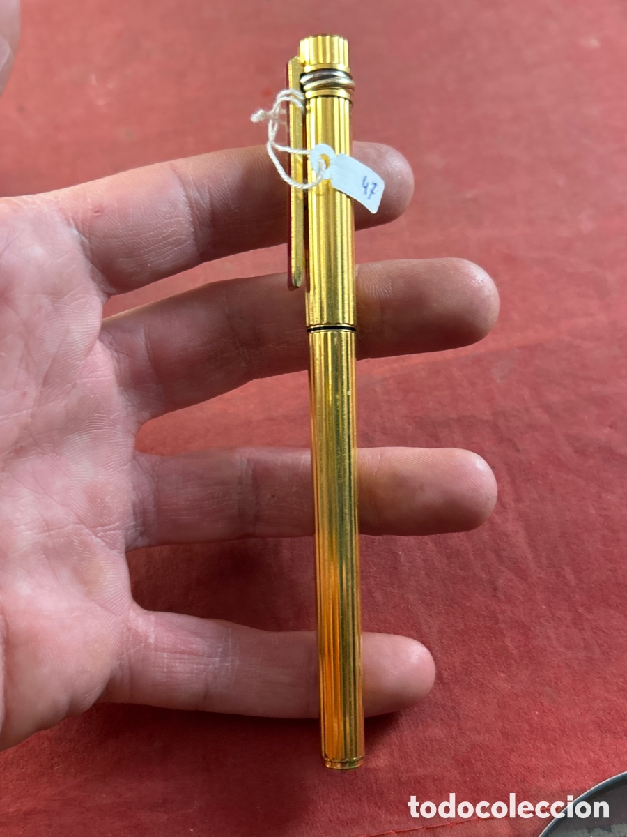 Plumas estilogr&aacute;ficas antiguas: PLUMA MUST DE CARTIER PLAQUE ORO - Foto 2