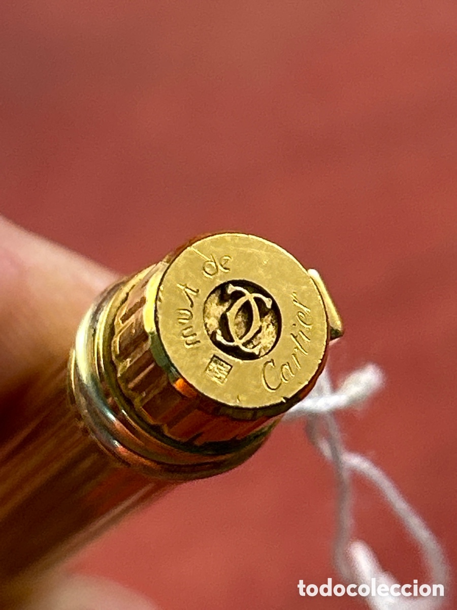 Plumas estilogr&aacute;ficas antiguas: PLUMA MUST DE CARTIER PLAQUE ORO - Foto 3