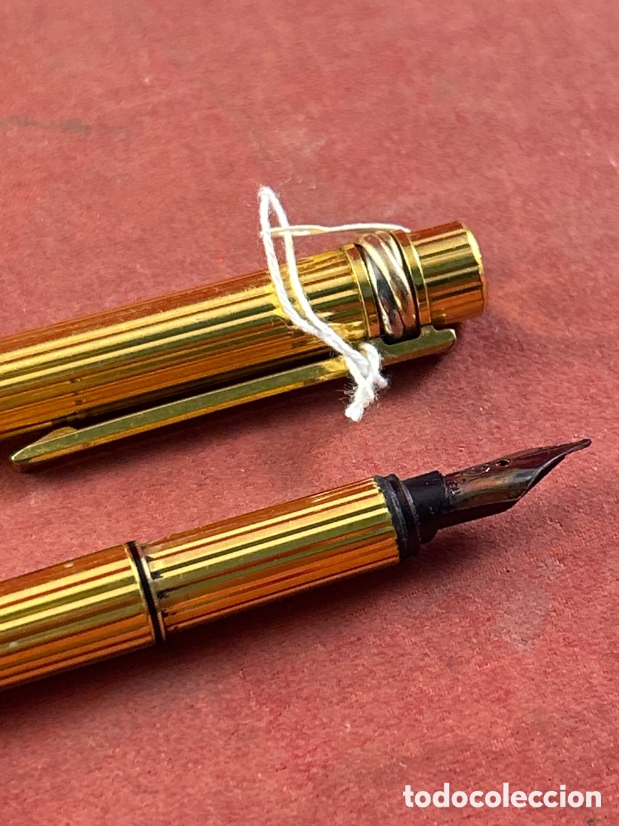 Plumas estilogr&aacute;ficas antiguas: PLUMA MUST DE CARTIER PLAQUE ORO - Foto 4