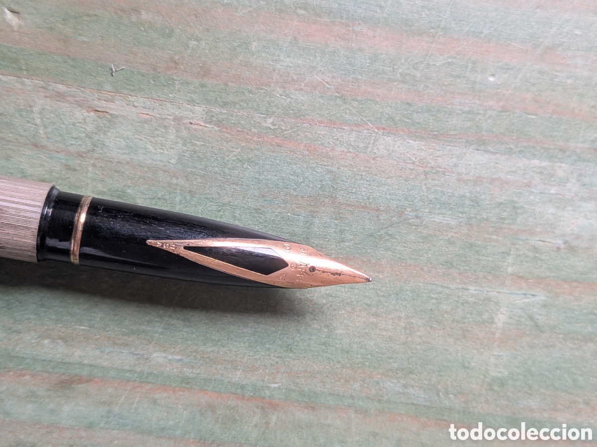 Plumas estilogr&aacute;ficas antiguas: Estilogr&aacute;fica Sheaffer Targa de plata - Foto 3