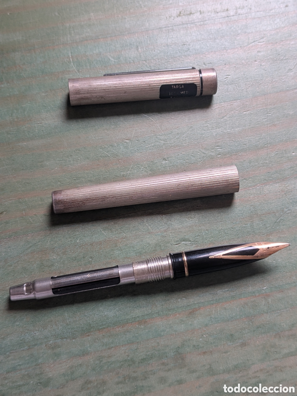 Plumas estilogr&aacute;ficas antiguas: Estilogr&aacute;fica Sheaffer Targa de plata - Foto 5