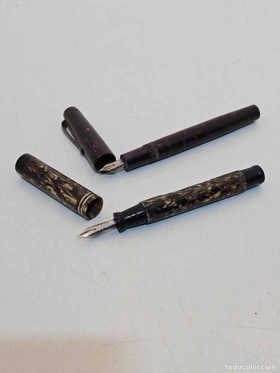Plumas estilogr&aacute;ficas antiguas: PLUMA WARRANTED MODELO 604 Y PLUMA MIROID 35 - Foto 1