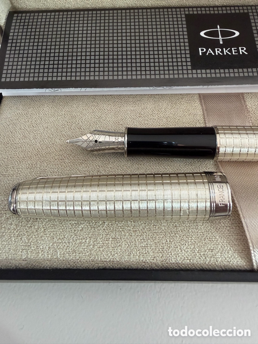 Plumas estilogr&aacute;ficas antiguas: Pluma Estilogr&aacute;fica Parker Plateada - Foto 2