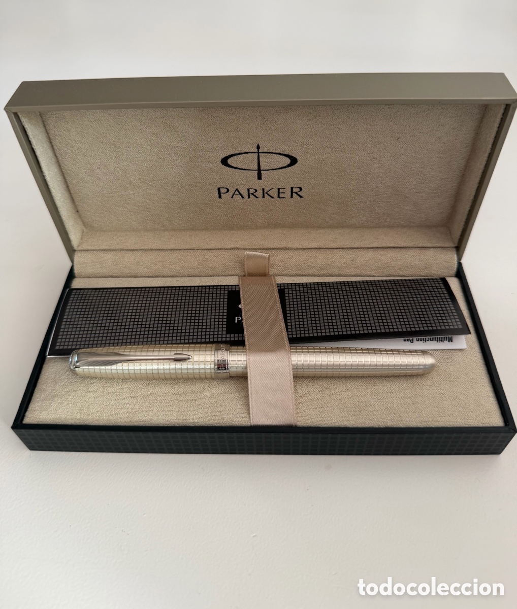 Plumas estilogr&aacute;ficas antiguas: Pluma Estilogr&aacute;fica Parker Plateada - Foto 4