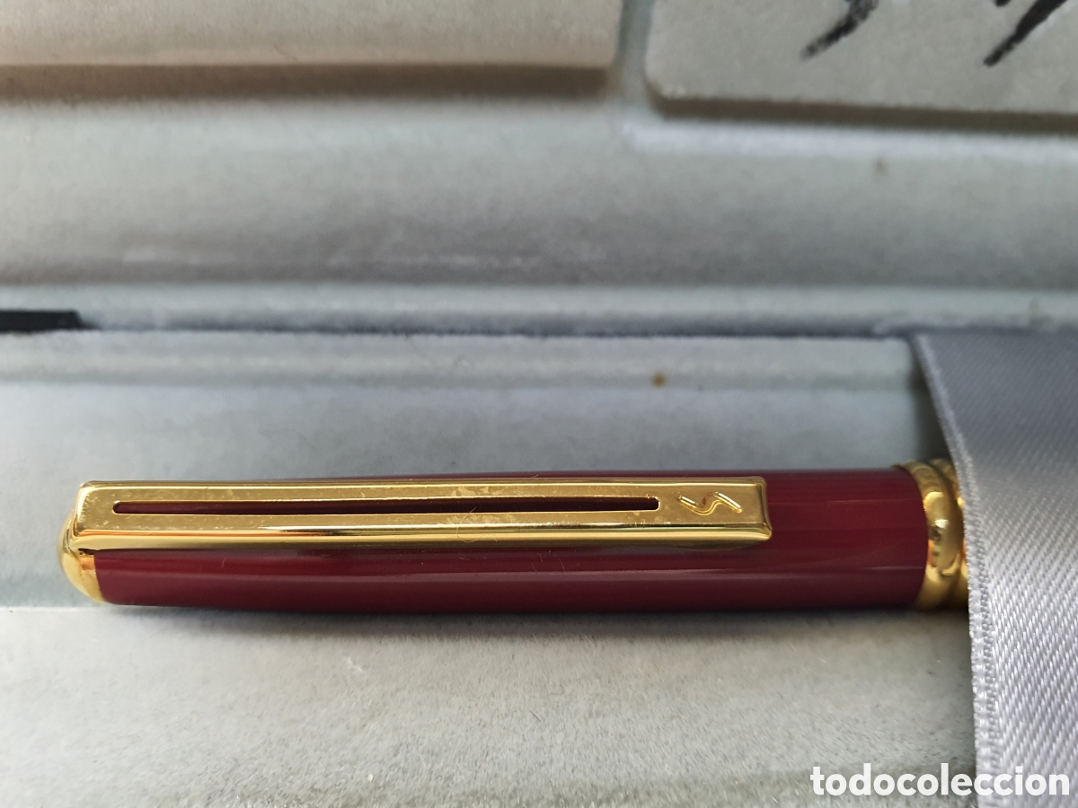 Plumas estilogr&aacute;ficas antiguas: Sayko pluma de oro con estuche - Foto 3