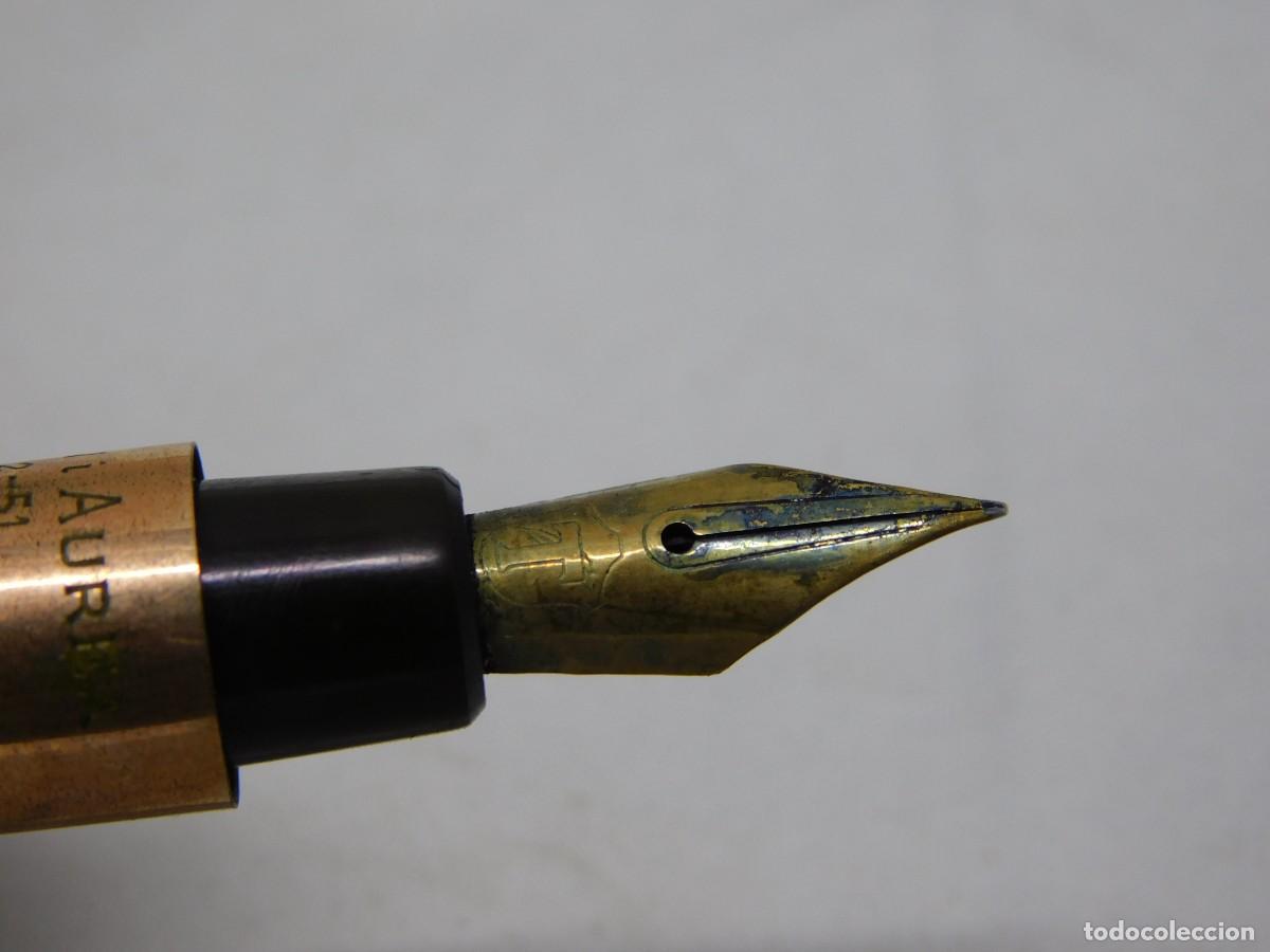 Plumas estilogr&aacute;ficas antiguas: PLUMA SUPER T - PLAQU&Eacute; ORO - Foto 5