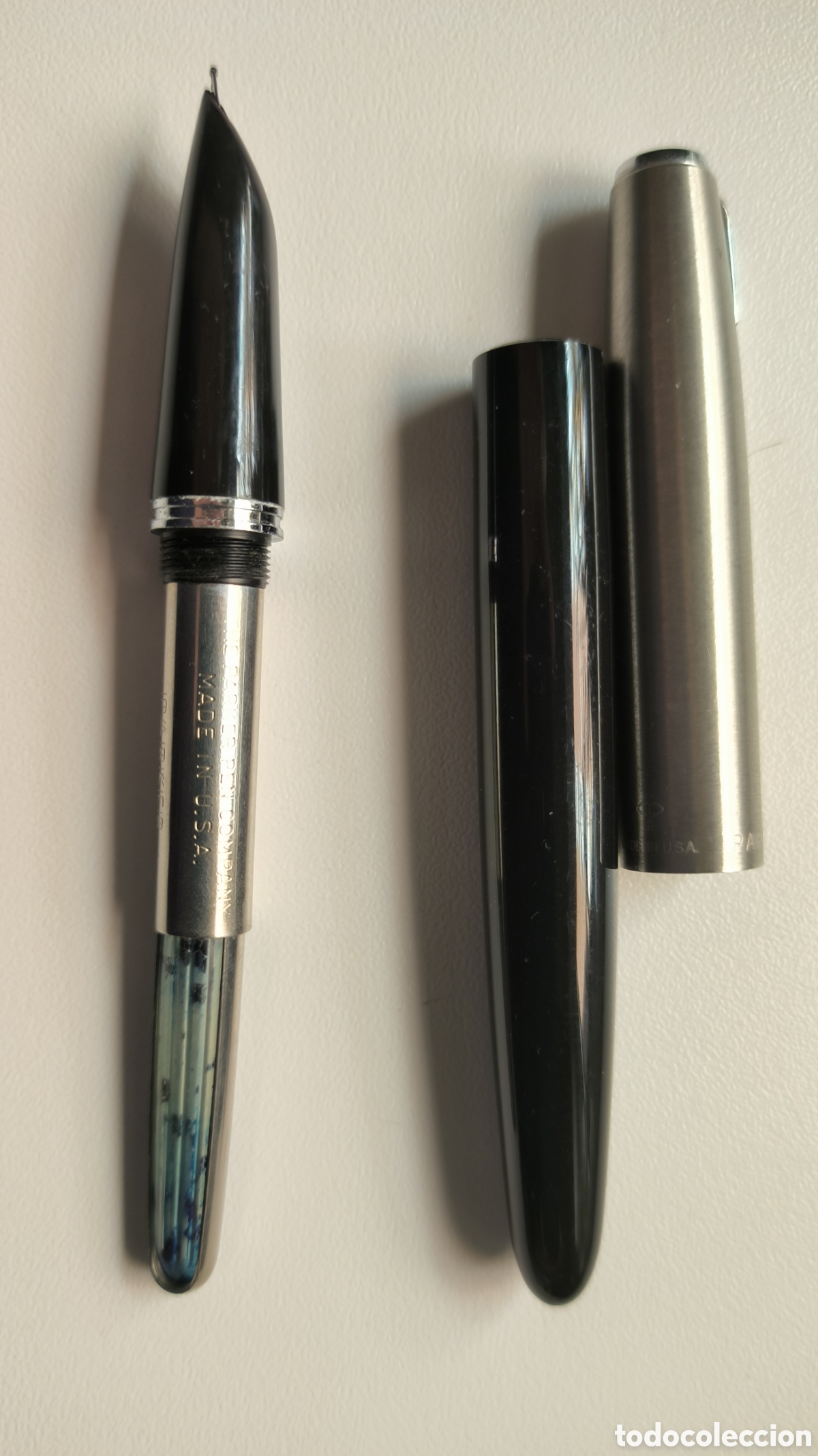 Plumas estilogr&aacute;ficas antiguas: Pluma Parker 21negro y acero - Foto 2