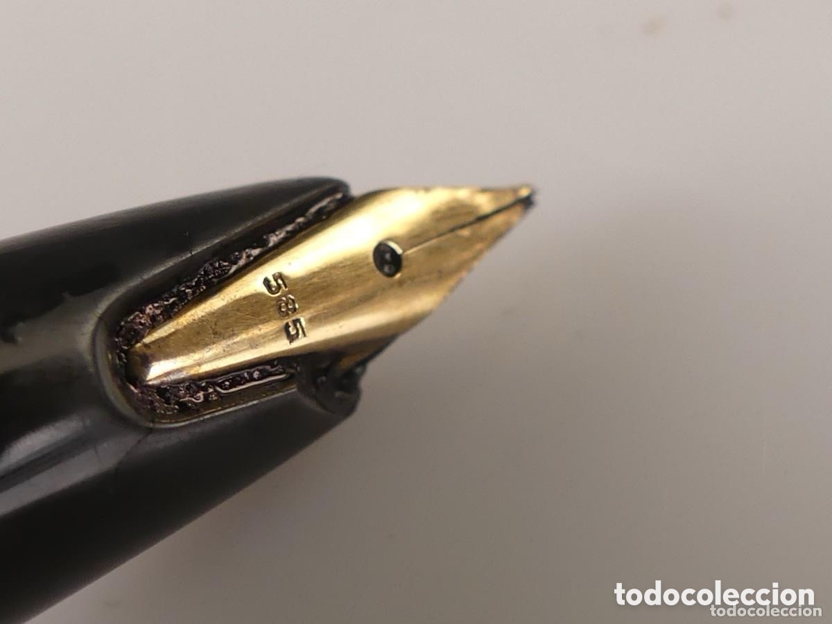 Plumas estilogr&aacute;ficas antiguas: Pluma Montblanc plumin oro - Foto 7