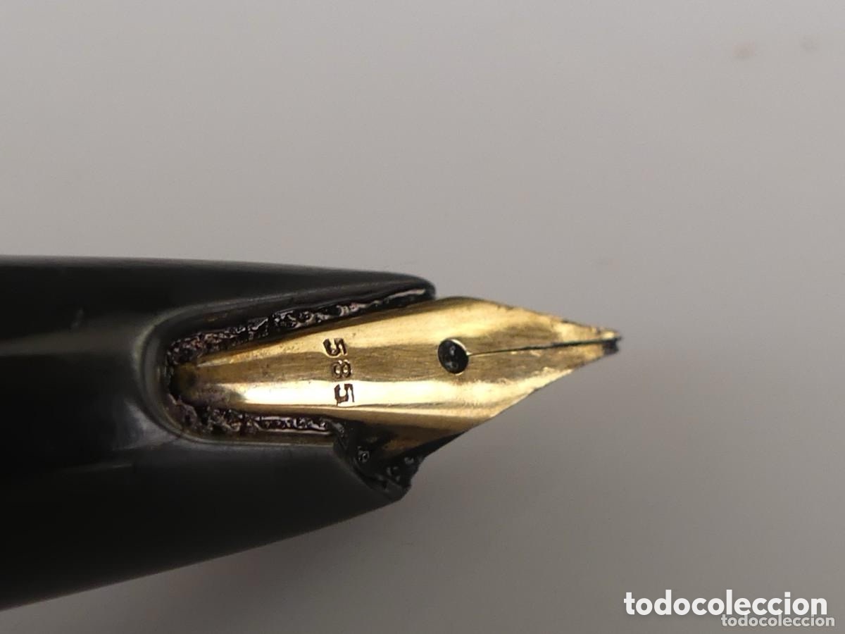 Plumas estilogr&aacute;ficas antiguas: Pluma Montblanc plumin oro - Foto 9