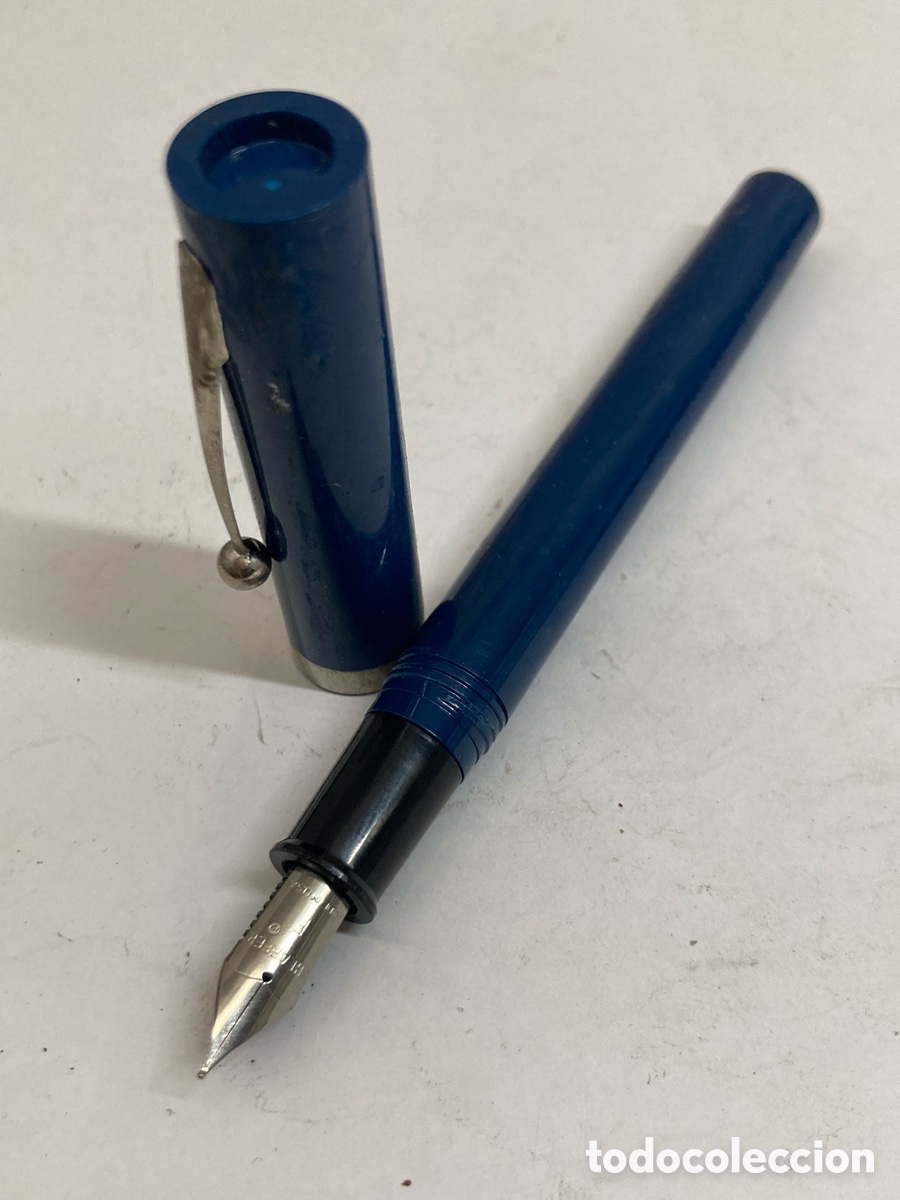 Plumas estilogr&aacute;ficas antiguas: Pluma Sheaffer cuerpo celuloide azul /PLUMA24-5 - Foto 2