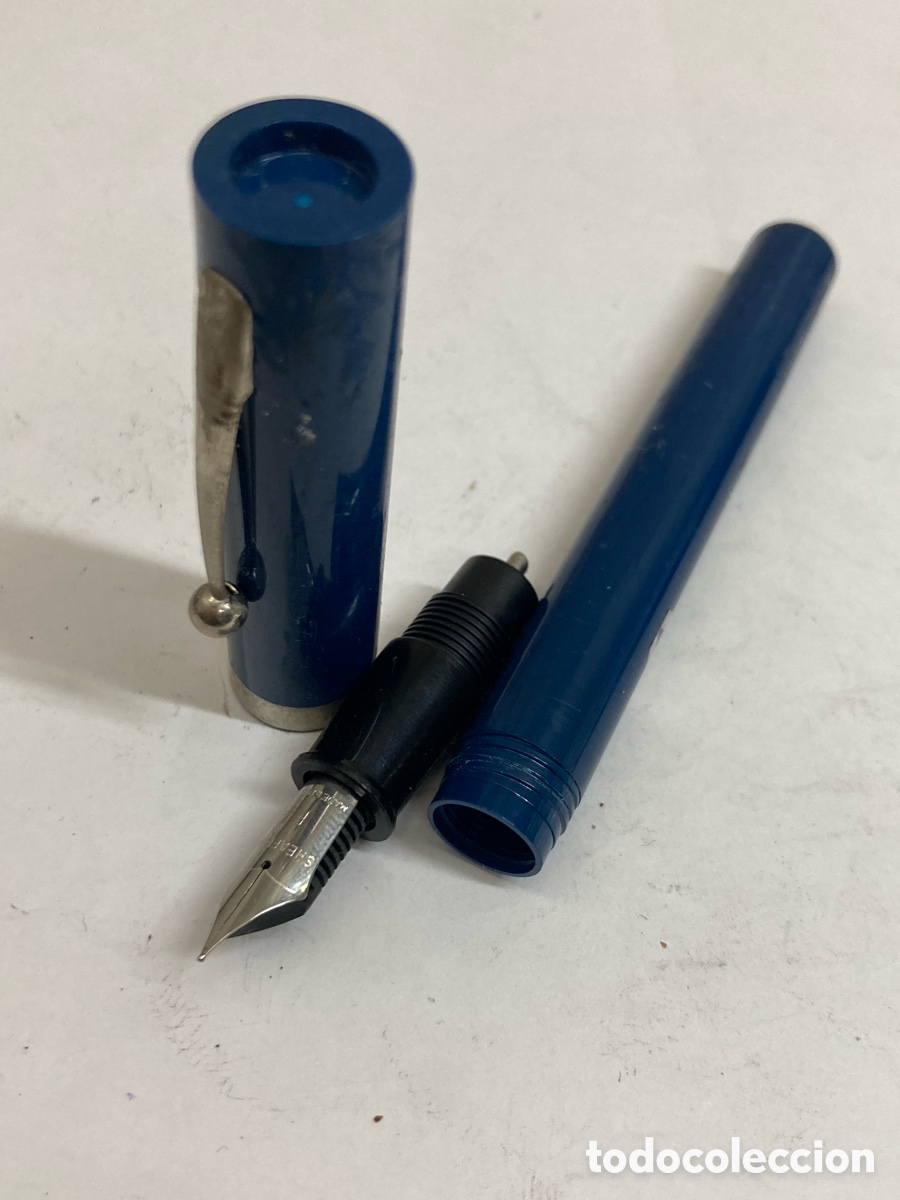 Plumas estilogr&aacute;ficas antiguas: Pluma Sheaffer cuerpo celuloide azul /PLUMA24-5 - Foto 3
