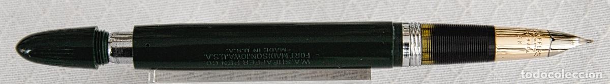 Plumas estilogr&aacute;ficas antiguas: SHEAFFER,S TOUCHDOWN SET VERDE PEN & PENCIL - Foto 11