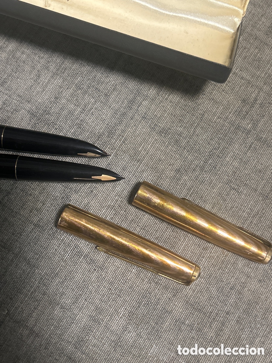 Plumas estilogr&aacute;ficas antiguas: Bol&iacute;grafos Parker 61 de oro - Foto 3