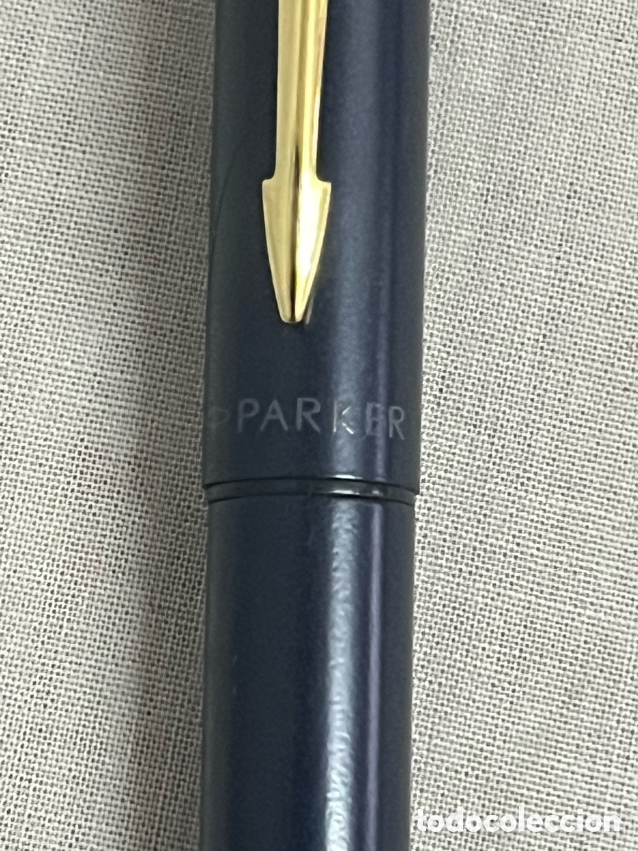 Plumas estilogr&aacute;ficas antiguas: PLUMA PARKER AZUL DE TINTERO SIN USO - Foto 4