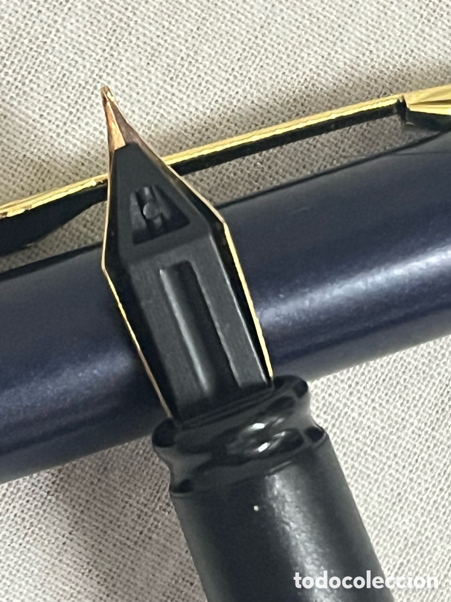 Plumas estilogr&aacute;ficas antiguas: PLUMA PARKER AZUL DE TINTERO SIN USO - Foto 7