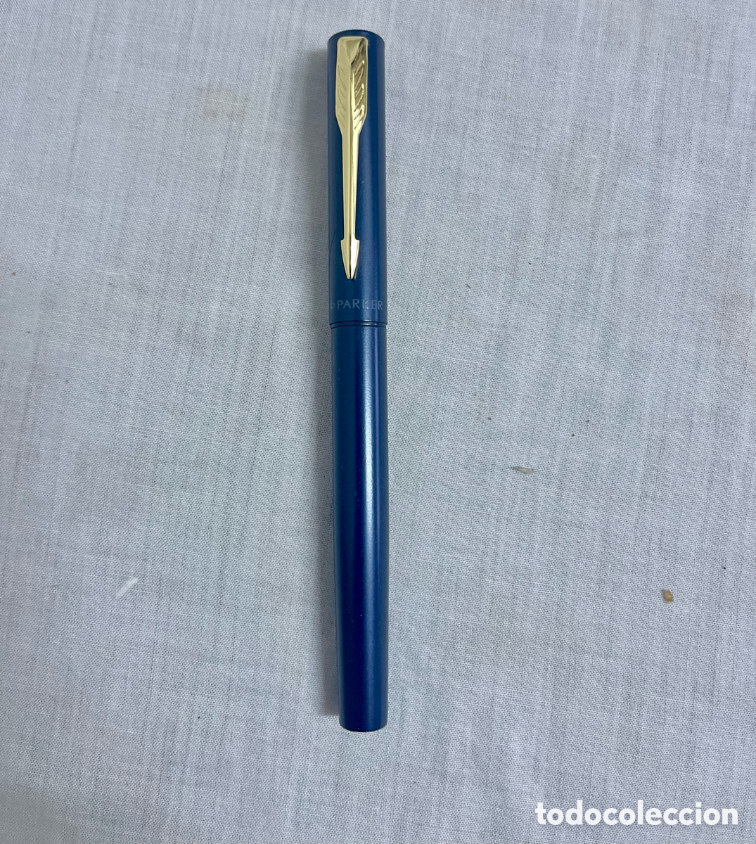 Plumas estilogr&aacute;ficas antiguas: PLUMA PARKER AZUL DE TINTERO SIN USO - Foto 2