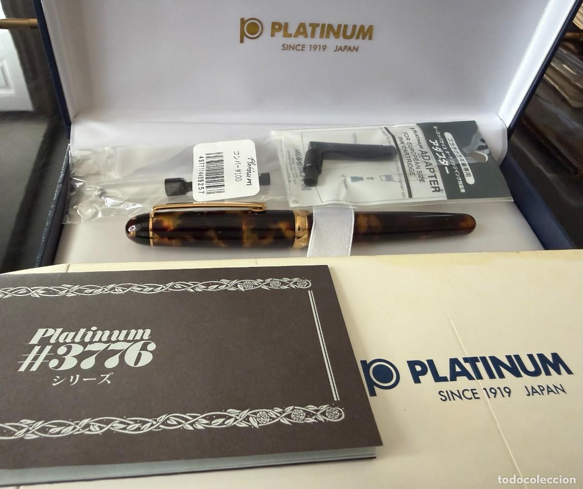 Plumas estilogr&aacute;ficas antiguas: Platinum concha de tortuga - Foto 4