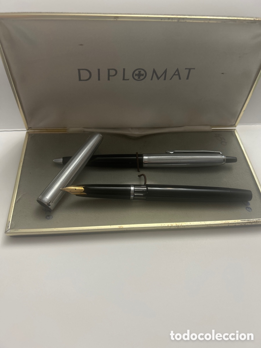 Plumas estilogr&aacute;ficas antiguas: Conjunto pluma y bol&iacute;grafo Diplomat - Foto 3