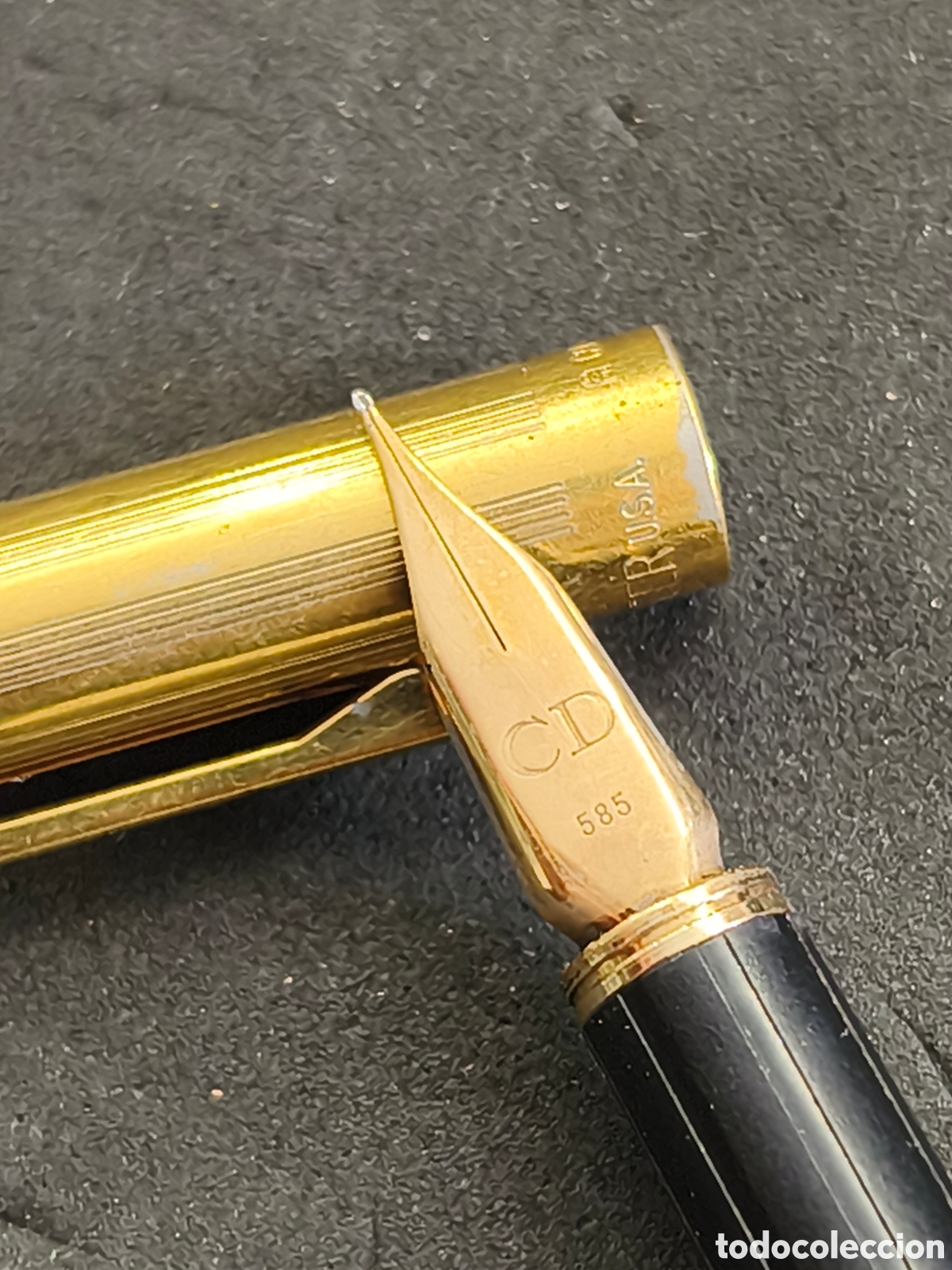 Plumas estilogr&aacute;ficas antiguas: Pluma sheaffer plum&iacute;n oro 14k 585 - Foto 2