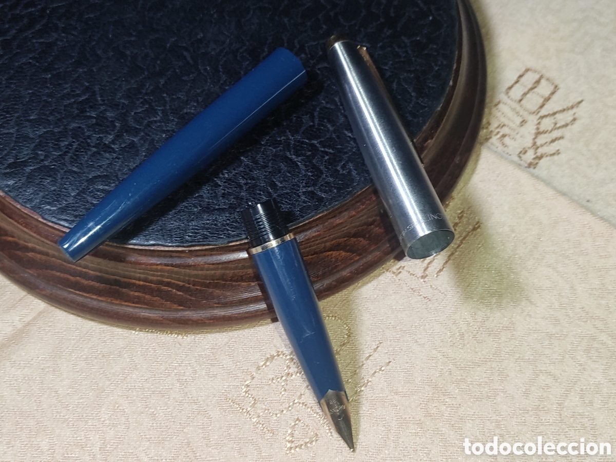 Plumas estilogr&aacute;ficas antiguas: Pluma inoxcron 77 - plumin 88 oro. - Foto 4