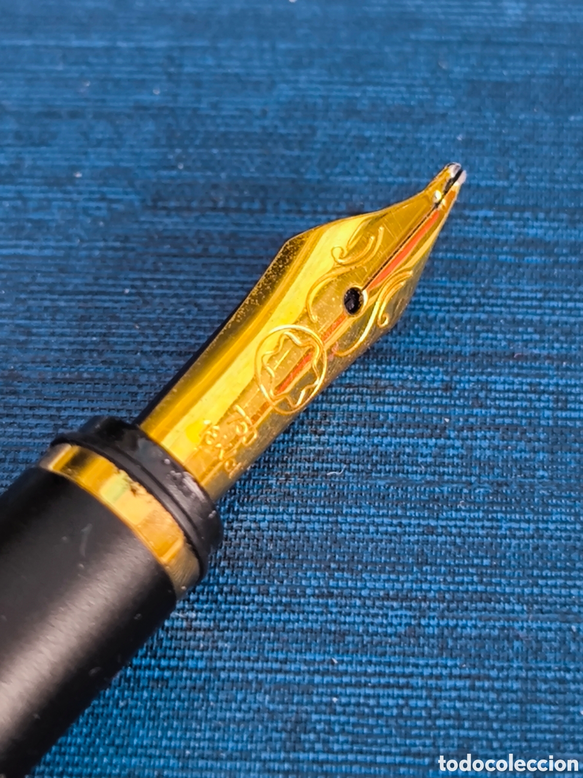 Plumas estilogr&aacute;ficas antiguas: Pluma Montblanc chapada en oro con punta de oro 18K - Foto 4