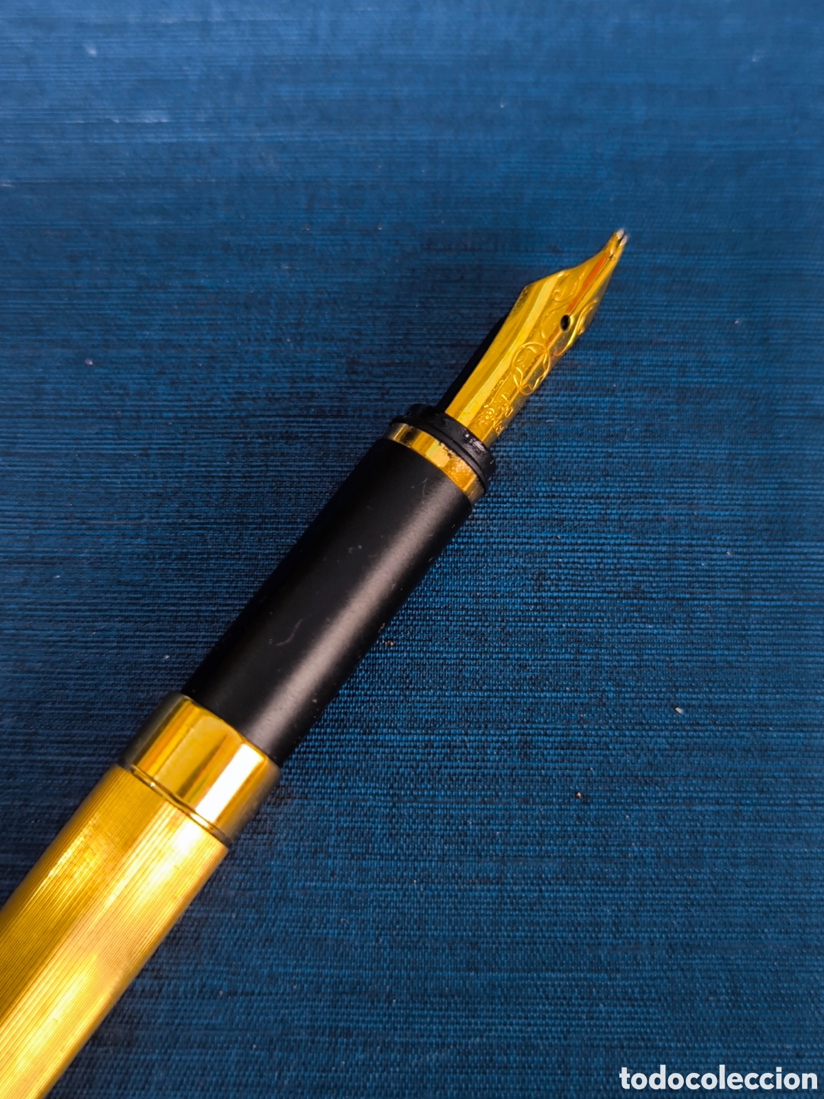 Plumas estilogr&aacute;ficas antiguas: Pluma Montblanc chapada en oro con punta de oro 18K - Foto 5