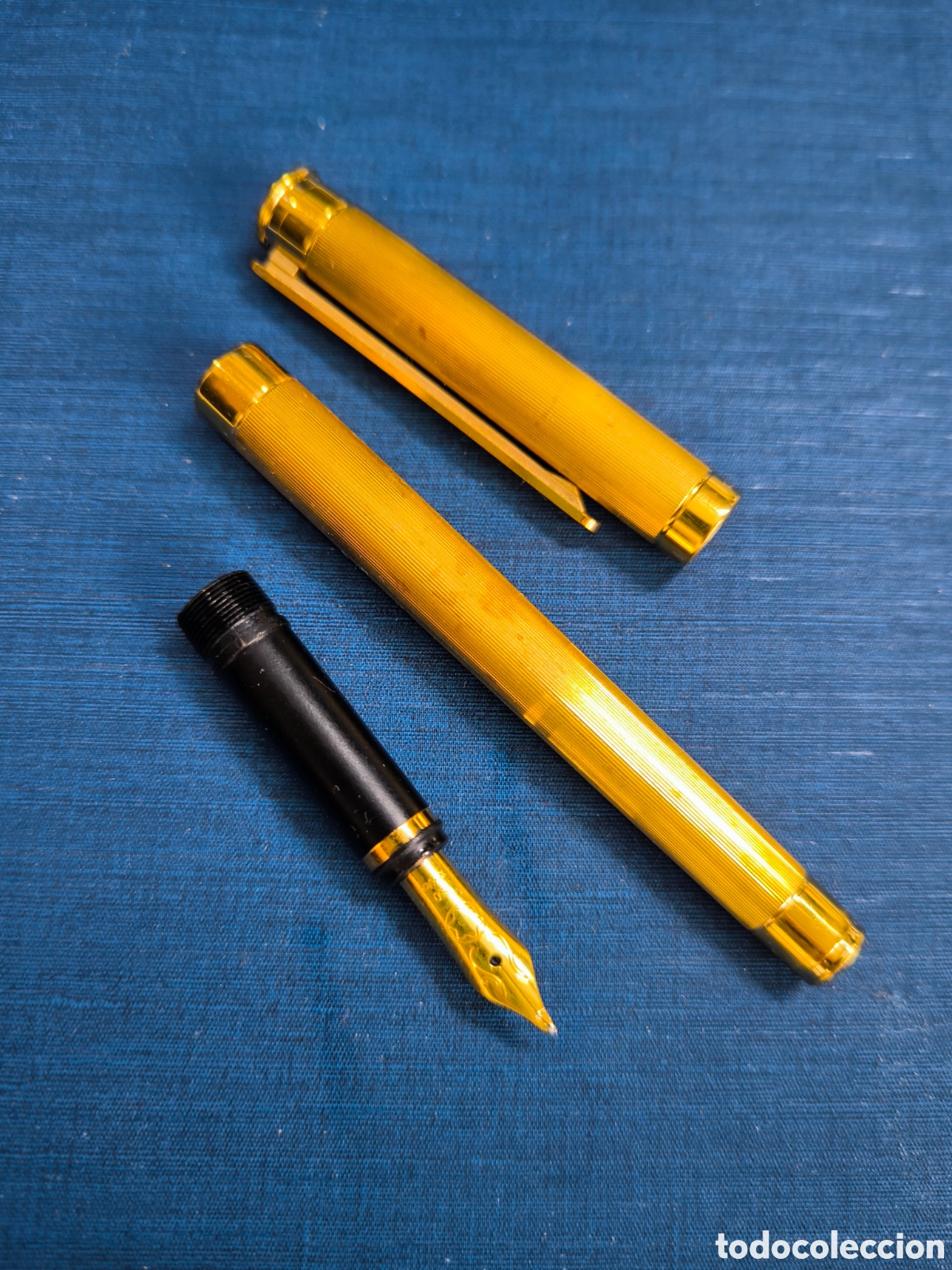 Plumas estilogr&aacute;ficas antiguas: Pluma Montblanc chapada en oro con punta de oro 18K - Foto 9